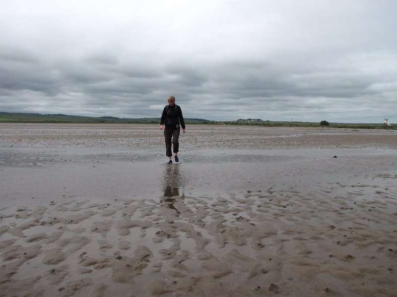 pilgrims path_nat.jpg - Woensdag: de laatste etappe van St. Cuthbert's way. Van Fenwick naar The holy island of Lindisfarne. Er zijn 2 manieren om deze etappe te lopen. De eerste is via the causeway. Een weg die op een verhoging is aangelegd en die enkel door de vloed word overstroomt. De tweede mogelijkheid is via het pilgrims path. Dit is de oude route die de monniken vroeger ook moesten lopen. Wij kiezen uiteraard voor optie 2.